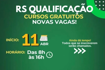 Estão abertas novas inscrições para os cursos do programa RS Qualificação Recomeçar 2025, em Barra do Rio Azul.