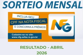 Ganhadores do Programa Nota Fiscal Gaúcha do município de Barra do Rio Azul – Sorteio ABRIL 2026